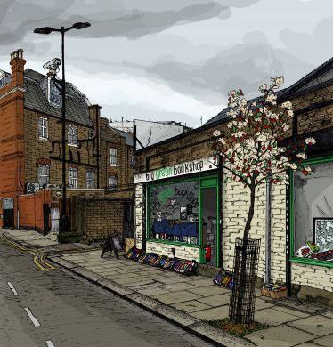 Signed Limited Edition Print of The Big Green Bookshop by Zoom Rockman